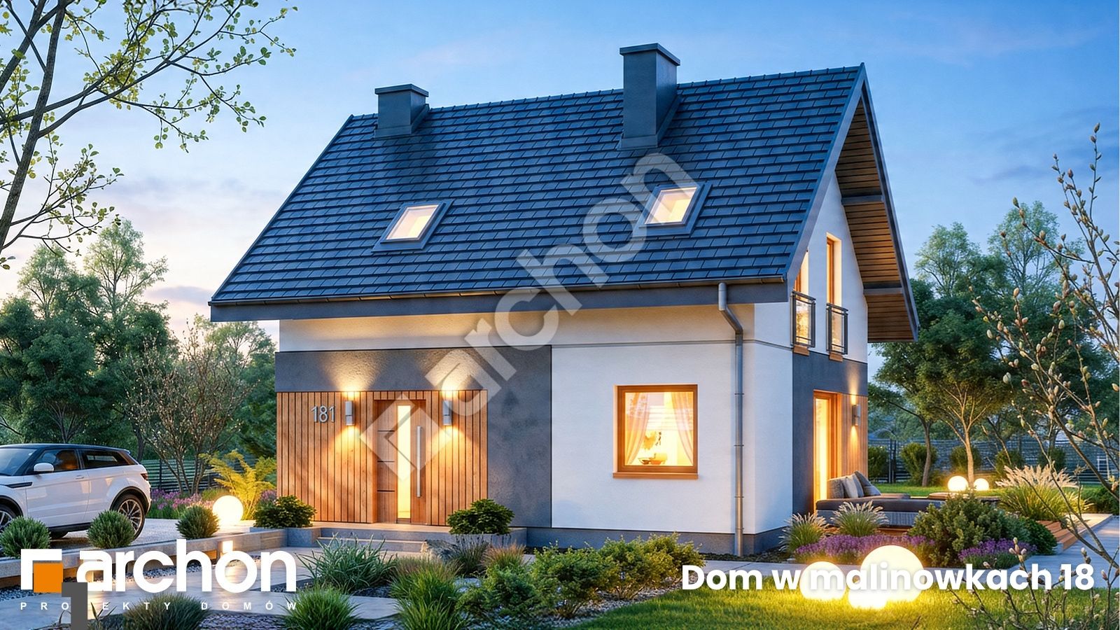 Dom w malinówkach 18 - kompaktowy projekt domu z poddaszem użytkowym i funkcjonalnym układem, do 70 m² zabudowy